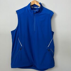 Sunice Vest Mens XL Royal Blue 1/2 Zip Performance Stretch Golf Windbreaker